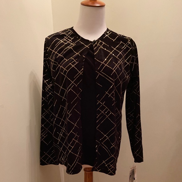 NWT -Gold Sparkle Elementz Black Velour set - Picture 1 of 8